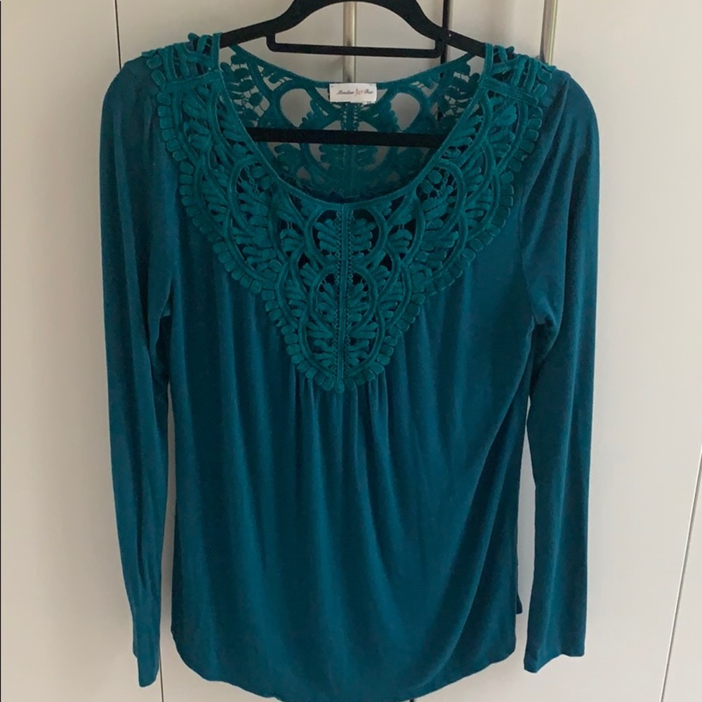 Anthropologie Teal Meadow Rue Top Size M
